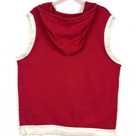 VTG Delta Burke Bodywear Hoodie Vest Womens SZ 1X Red Zip 90s Retro Activewear - Picture 2 of 9